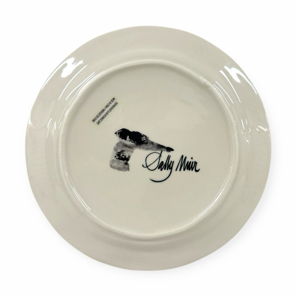 Sally Muir Anthropologie Pug Dog-A-Day Dessert Plate Green England - Picture 4 of 7